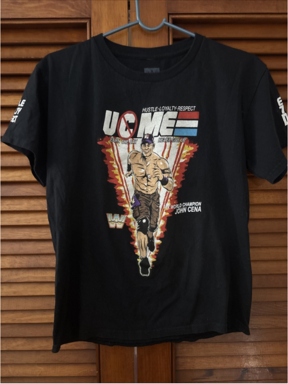 John Cena WWE G.I. Joe Themed T-Shirt Hustle Loyalty Respect Youth Large